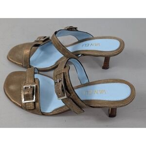 Vaneli Eildon Sandals Womens 6W Bronze Cipria Slides Adjustable Buckle Mettalic